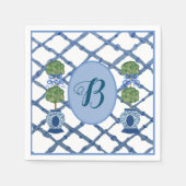 Bemalte Topiary Chinoiserie Ingwertöpfe Krug  Serviette (Vorderseite)