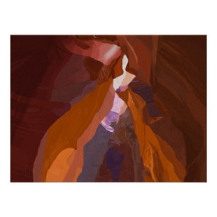 Bemalte Wüsten-Slot-Canyon-Landschaft Poster