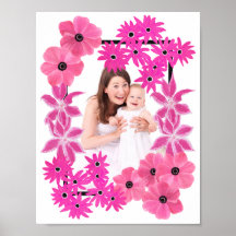 Bemalter Bilderrahmen mit rosa Blumen