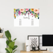 Bemalter Blumen-Sitzplan Poster (Heimbüro)