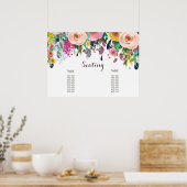 Bemalter Blumen-Sitzplan Poster (Küche)
