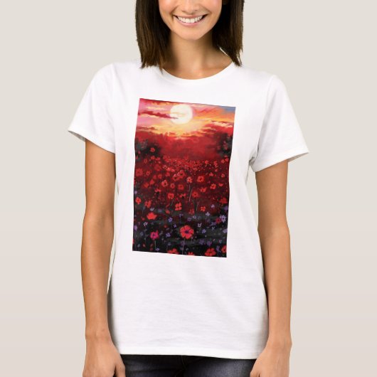 bemalter Blumengarten T-Shirt (Vorderseite)