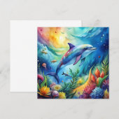 Bemalter Delfin Einladung (Vorne/Hinten)