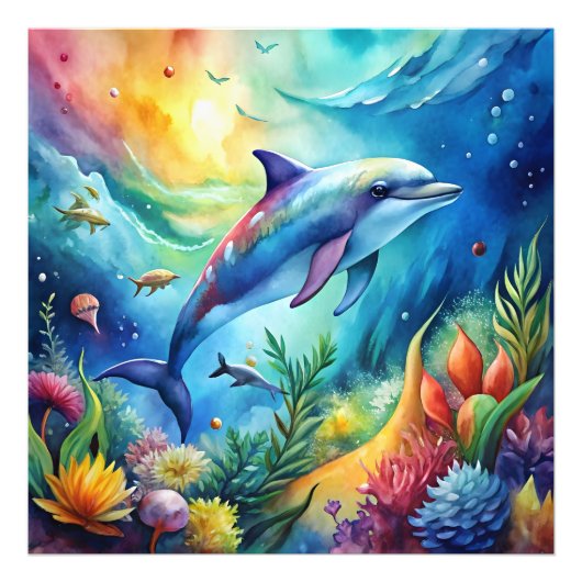 Bemalter Delfin Fotodruck (Vorne)