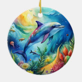 Bemalter Delfin Keramik Ornament (Hinten)