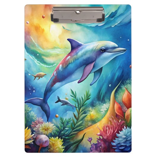 Bemalter Delfin Klemmbrett (Vorderseite)