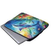 Bemalter Delfin Laptopschutzhülle (Vorne Knopf)