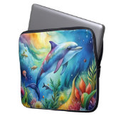 Bemalter Delfin Laptopschutzhülle (Vorderseite Links)