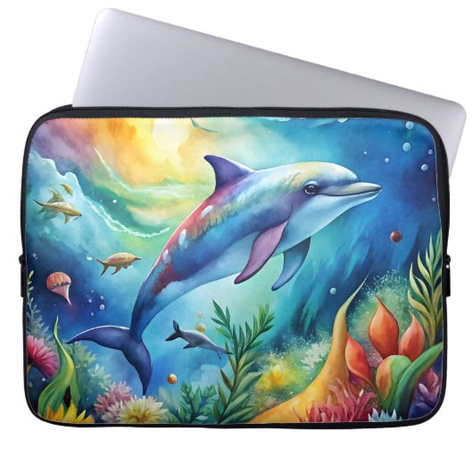 Bemalter Delfin Laptopschutzhülle (Vorderseite)