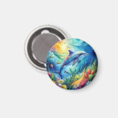 Bemalter Delfin Magnet (Vorderseite/Rückseite)