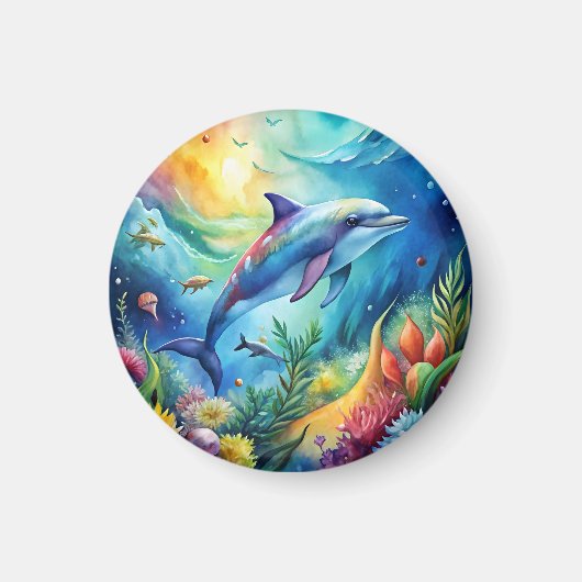 Bemalter Delfin Magnet (Vorne)