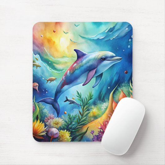 Bemalter Delfin Mousepad (Mit Mouse)