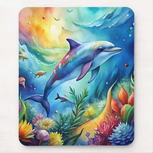 Bemalter Delfin Mousepad (Vorne)