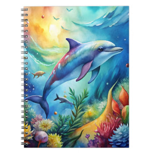 Bemalter Delfin Notizblock