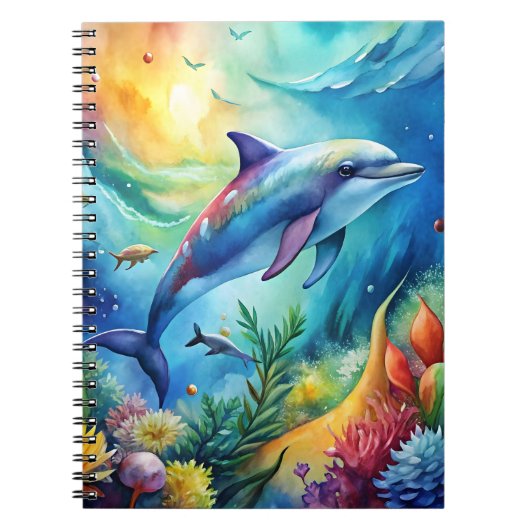 Bemalter Delfin Notizblock (Vorderseite)