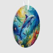 Bemalter Delfin Ornament (Vorderseite)