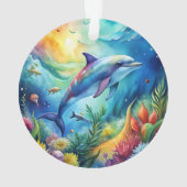 Bemalter Delfin Ornament (Rückseite)