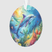 Bemalter Delfin Ornament (Vorderseite)