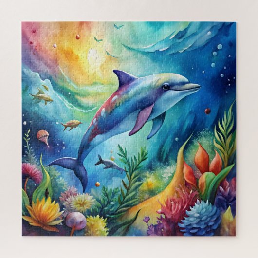 Bemalter Delfin Puzzle (Vertikal)