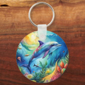 Bemalter Delfin Schlüsselanhänger (Rückseite)