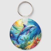 Bemalter Delfin Schlüsselanhänger (Rückseite)