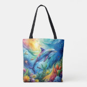 Bemalter Delfin Tasche (Rückseite)