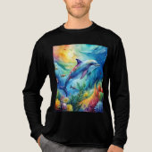 Bemalter Delfin Tri-Blend Shirt (Vorderseite)