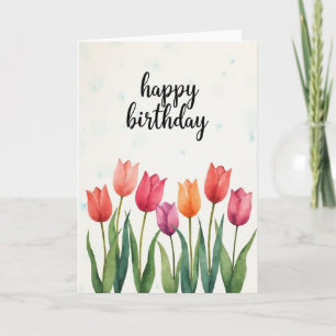 Bemalter Geburtstagskarte mit Blumen Karte