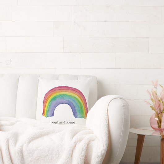 bemalter Regenbogen/Bogha-froise schottisch-gälisc Kissen (Liege)