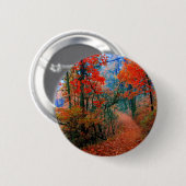Bemalter Wald Herbstflamme Aquarell Geschenke Button (Vorne & Hinten)