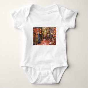 Bemalter Wald Herbstweg Aquarell Geschenke Baby Strampler
