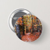 Bemalter Wald Herbstweg Aquarell Geschenke Button (Vorne & Hinten)