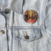 Bemalter Wald Herbstweg Aquarell Geschenke Button (Beispiel)