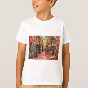 Bemalter Wald Herbstweg Aquarell Geschenke T-Shirt