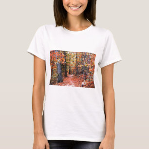 Bemalter Wald Herbstweg Aquarell Geschenke T-Shirt