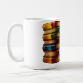 Bemaltes Buch - 3D-Stapel farbenfroher Harzromane Kaffeetasse (Links)