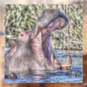 bemaltes Hippo Fensteraufkleber (Blatt 2)