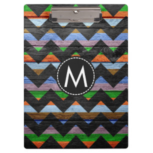 Bemaltes Holz Chevron-Zickzack-Muster Klemmbrett
