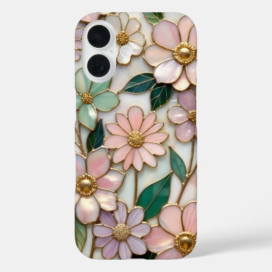 Bemaltes iPhone-Gehäuse mit Blumenmuster in Rosa P Case-Mate iPhone Hülle (Rückseite)