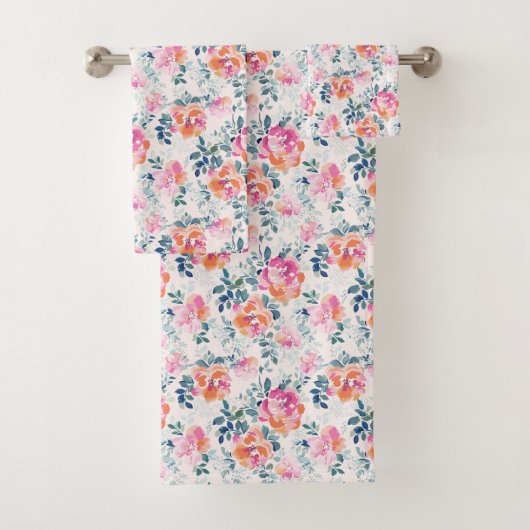 Bemaltes Rosenmuster Badhandtuch Set (Insitu)