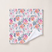 Bemaltes Rosenmuster Badhandtuch Set (Waschlappen)