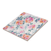 Bemaltes Rosenmuster Fliese (Seite)