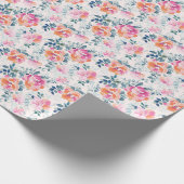Bemaltes Rosenmuster Geschenkpapier (Ecke)