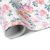 Bemaltes Rosenmuster Geschenkpapier (Rolleneckpunkt)