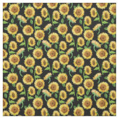 bemaltes Sonnenblumenmuster schwarz Stoff (Muster)