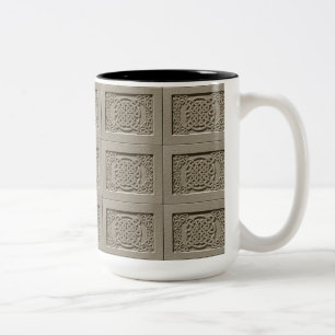 Bemaltes Stein-Celtic-Knoten-Fliesenmuster-Tasse Zweifarbige Tasse