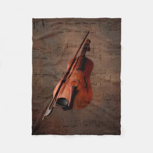 Bemaltes Vintage-Violine Fleecedecke (Vorderseite)