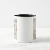 Bemannen Sie das Setzen in Bewegung eines Tasse (Zentrum)