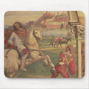 Bemannen Sie zu Pferd, vom Leben von St. Benedict Mousepad
