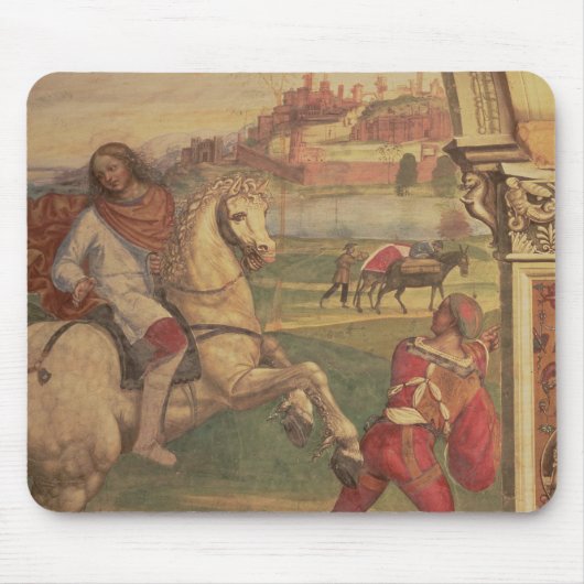 Bemannen Sie zu Pferd, vom Leben von St. Benedict Mousepad (Vorne)